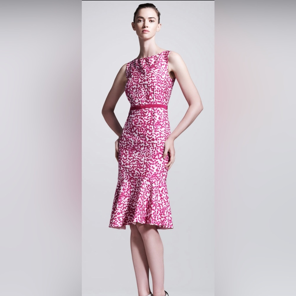 Giambattista Valli Leopard Print Silk Shantung Midi Dress Size XS IT40 Party